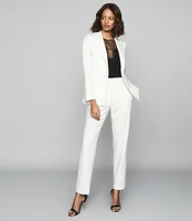 white formal womens office suit for work slim fit fashion casual jacket blazer pants and blouses sets