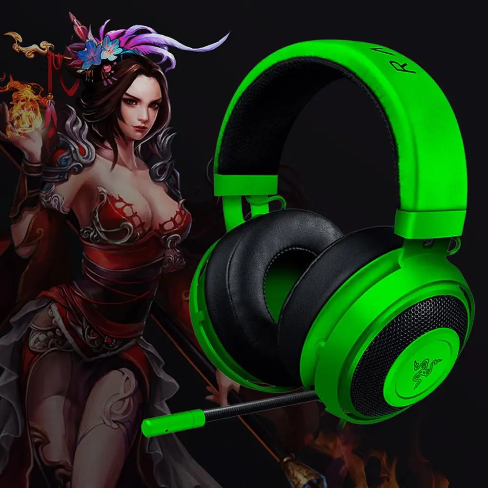 Универсальные наушники razer Kraken V2 3 цветов 3,5 мм, проводные наушники с шумоподавлением, игровая гарнитура с микрофоном