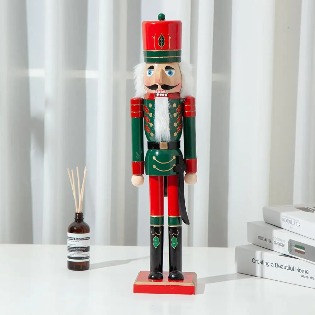 38/50CM Christmas Decorations For Home Solid Wood Nutcracker Soldiers Kids Gift Set Classic Hand Painting Doll Great Decoration | Дом и сад