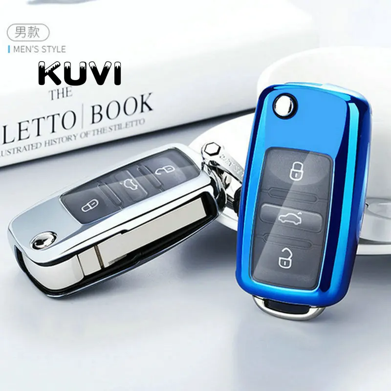 Мягкий ТПУ чехол для автомобильного ключа VW Golf Bora Jetta POLO GOLF Passat Skoda Octavia A5 Fabia SEAT Ibiza