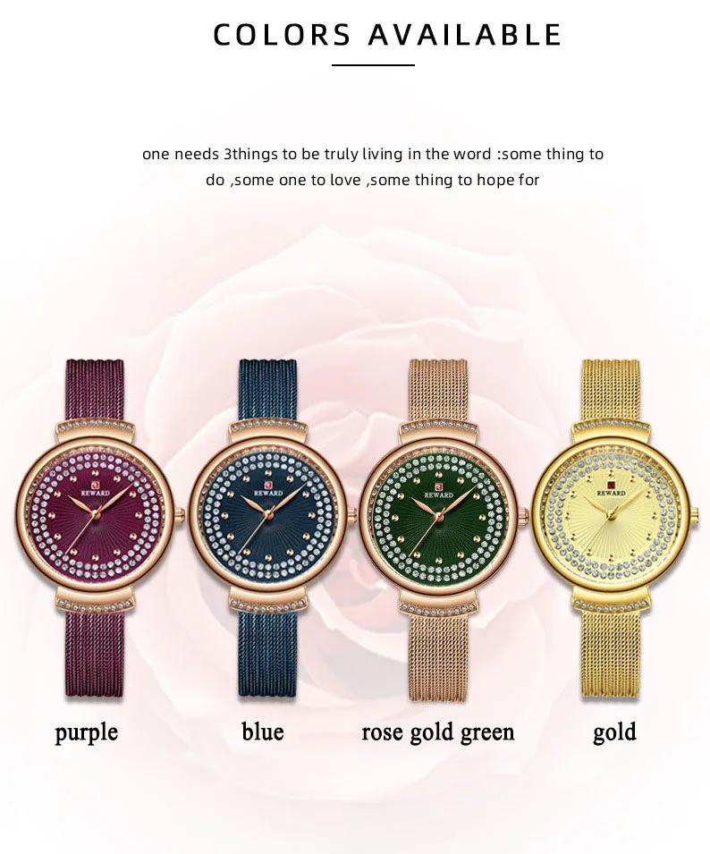 Часы RDWARD женские кварцевые с браслетом из нержавеющей стали | Наручные часы