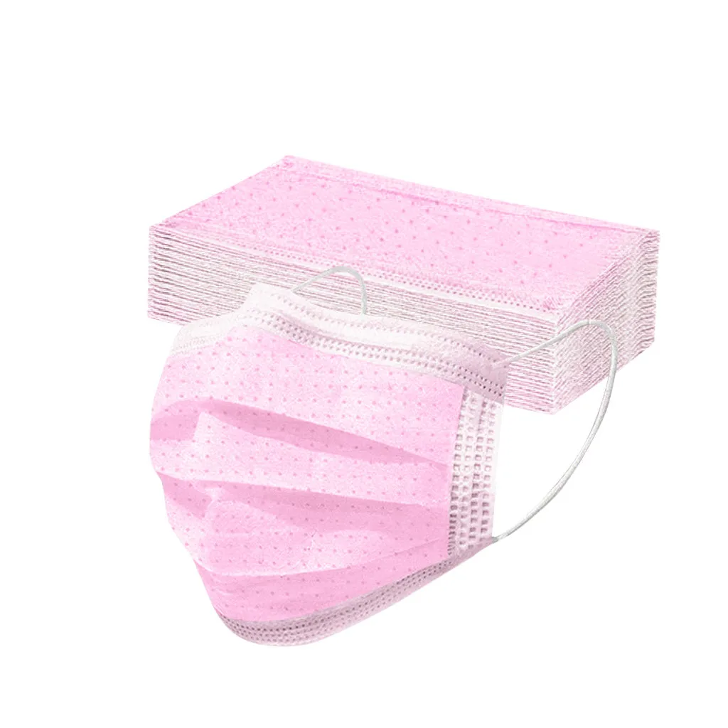 

50pcs Disposable Mask Non-woven Face Masks 3 Layer Ply Filter Anti-dust Breathable Adult Mouth Mask Black Protective Masks #M2