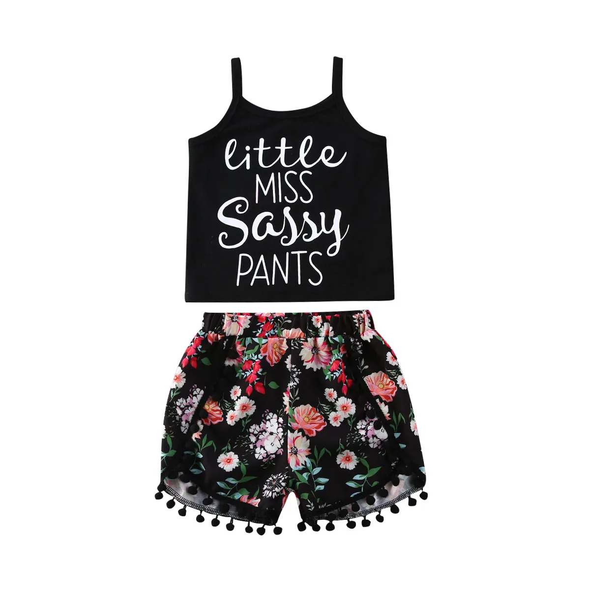 

AA 2020 Toddler Baby Girl Clothing Summer Flower Clothes Vest Crop Tops+Floral Shorts Pants 2Pcs Set Kid Clothing