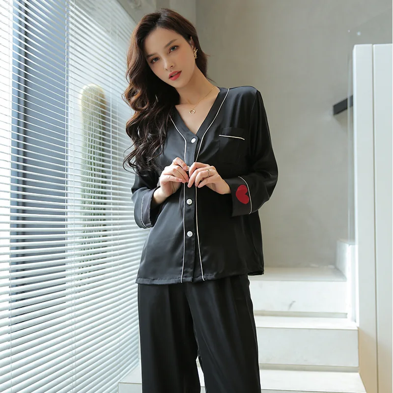 

Summer Women's Rayon Pajamas Set New Luxury Style Fashion Sleepwear Silk Like Leisure Home Clothes Nightwear