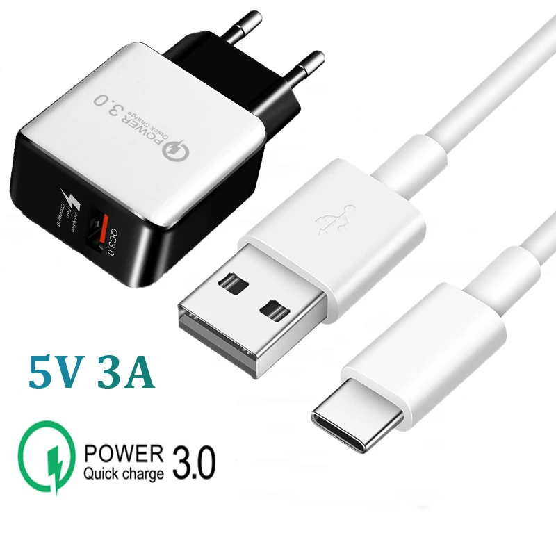 QC 3 0 быстрое зарядное устройство USB для Samsung Galaxy A52 S20 FE ультра S10 S9 S8 Plus Note 8 9 10 ЕС