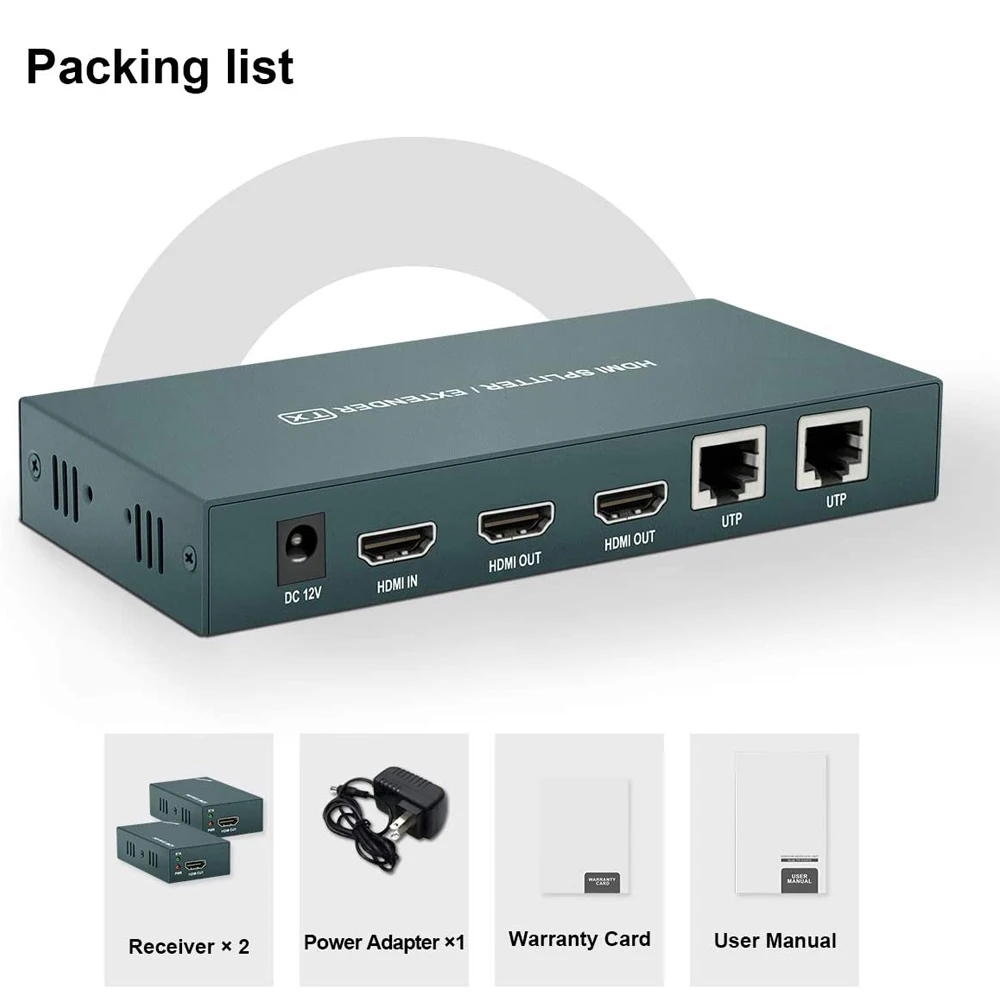 2022 лучший разветвитель 1x2 HDMI 60 м 1x4 UTP удлинитель Cat5e Cat6 1080P RJ45 передатчик приемник |