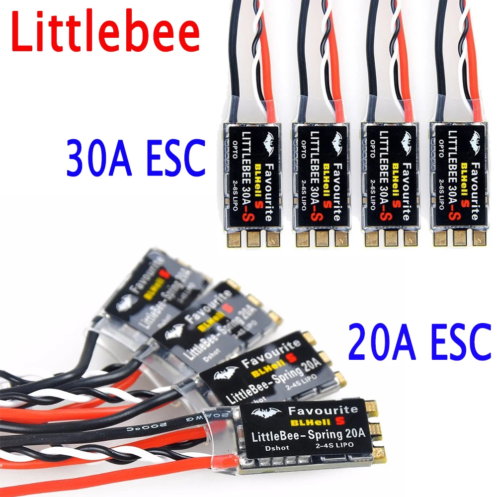FVT LITTLEBEE Little bee BLHeli-s SPRING 20A / 30A ESC 2-6 S поддерживает Мультикоптер Mulitshot DSHOT Oneshot42 OneShot125 |