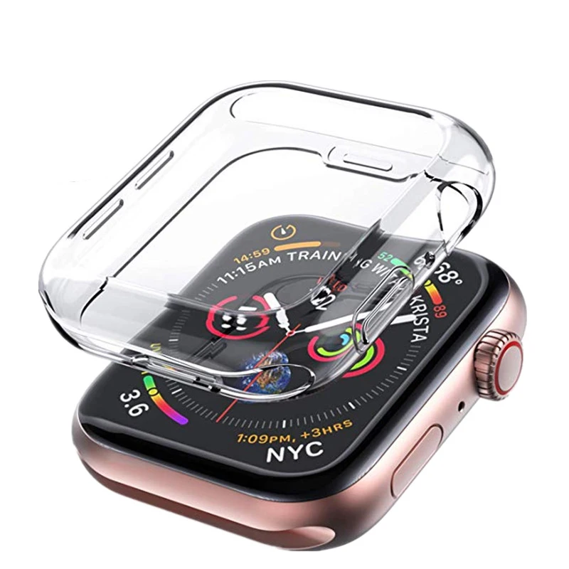 Прозрачная ультратонкая Крышка для Apple Watch 4 корпус 44 мм 40 мм все вокруг защитная пленка из термополиуретана для iWatch серии 3/2 42 мм 38 мм оболочки