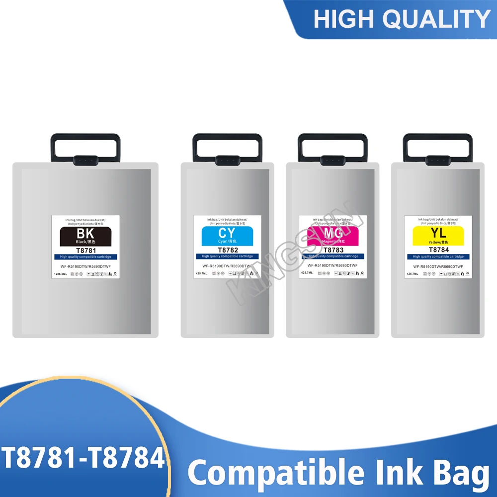 

T8781 T8782 T8783 T8784 Compatible Printer Ink Bag Cartridge For Epson WorkForce Pro WF-R5190DTW WF-R5690DTWF Series printer