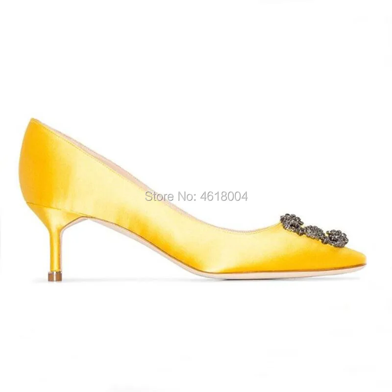 KALMALL Tacones Mujer свадебные женские вечерние туфли лодочки с квадратными кристаллами