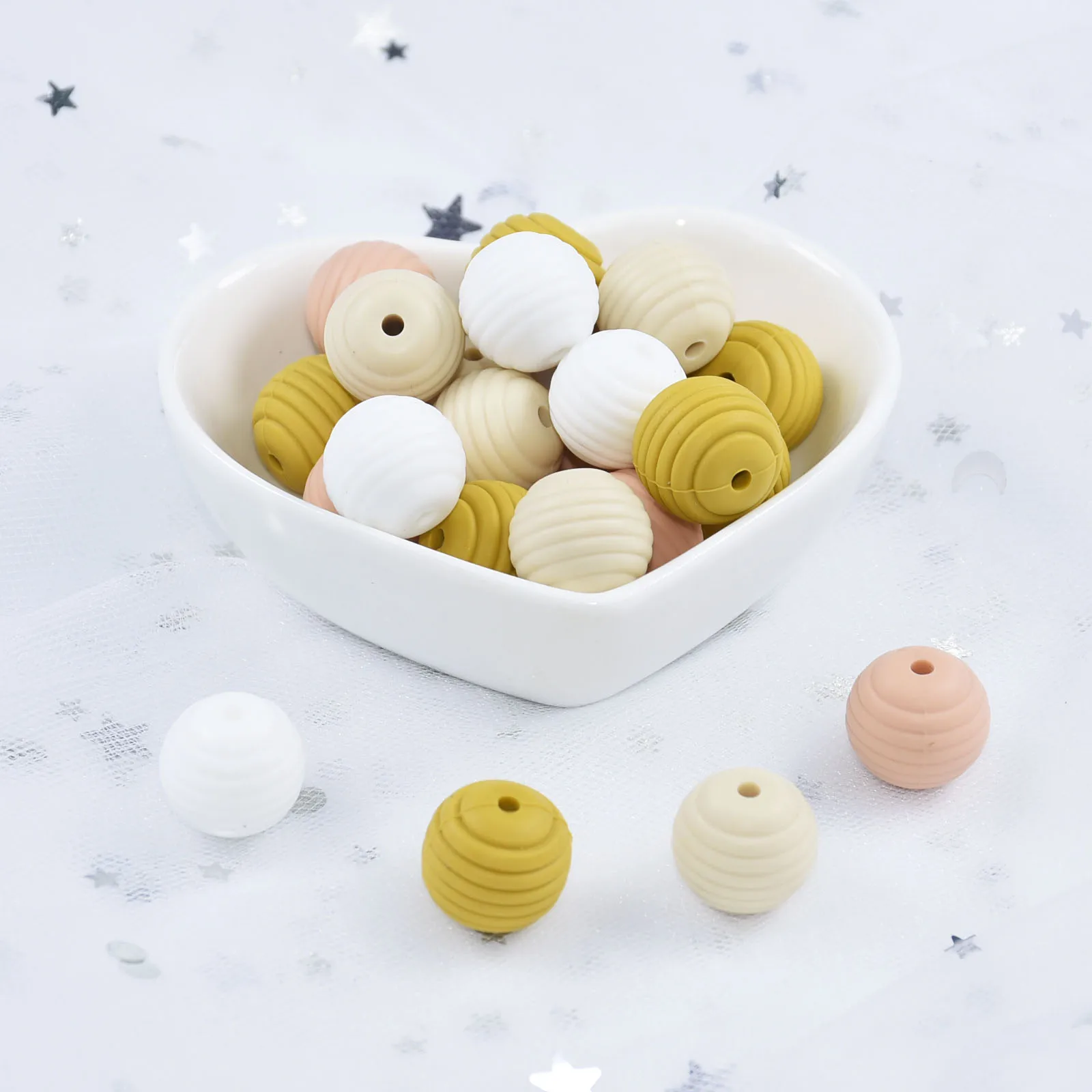 500 шт. бусины для прорезывания зубов в форме спирали|Бусины| |