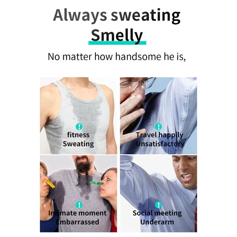 

75ml Odor Remover Rolling Bead Armpit Underarm Smell Removal Refresh Body Deodorant Woody Fragrance Summer Sweat for Men