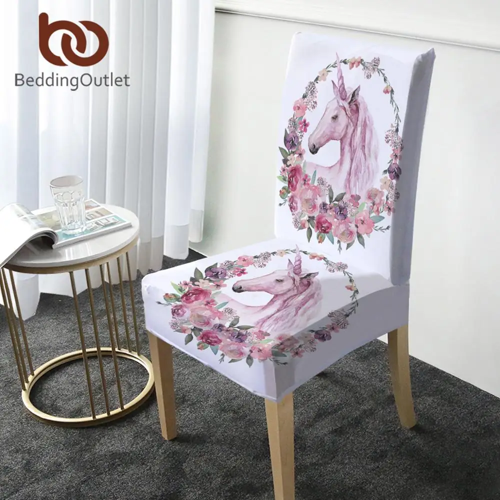Постельные принадлежности цветочный единорог чехлы для стульев из спандекса