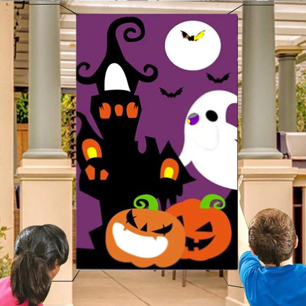 Halloween Bean Bag Toss Games Pumpkin with 3 Bags for Families Kids Travel | Дом и сад