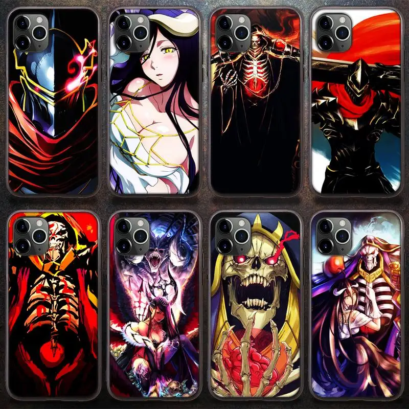 

Riccu Japanese anime Overlord Skull Phone Case for iPhone 8 7 6 6S Plus X 5S SE 2020 XR 11 12 Pro mini pro XS MAX