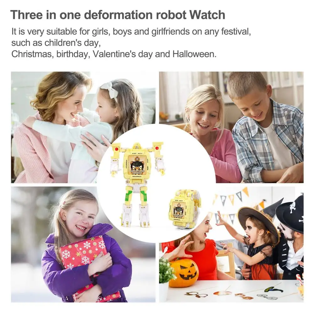Часы-трансформер детские электронные наручные часы-робот игрушка-трансформер |