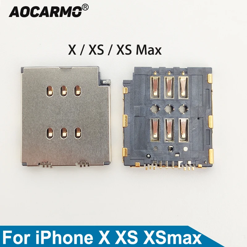 Шлейф Aocarmo для iPhone X / XS Max гнездо SIM-карты устройство чтения двух Sim-карт запасные