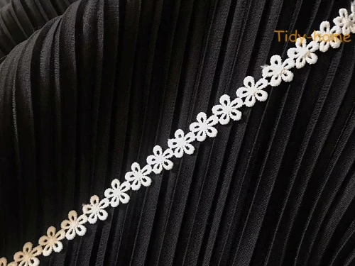 1 ярд белый милый цветок кружева растворимые Вышивка Кружева отделка молочного