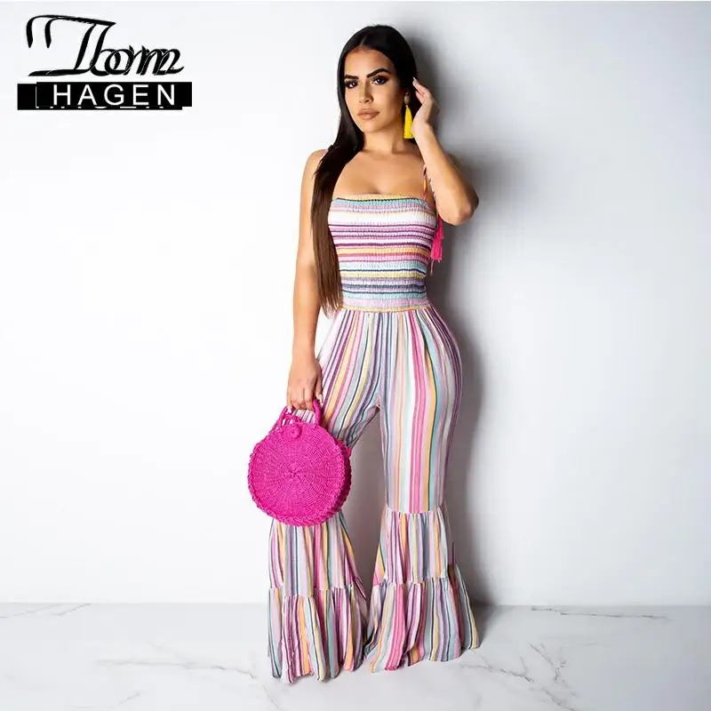 Женский комбидресс с широкими штанинами из полиэстера|Женские комбинезоны| |