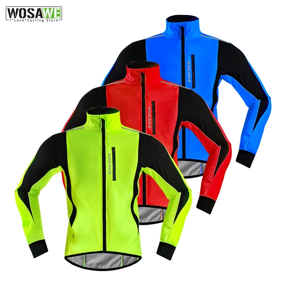 

Reflective Winter Cycling Jacket Fleece Warm Bike Jersey Windproof Waterproof MTB Road Bike Clothing Soft shell Coat