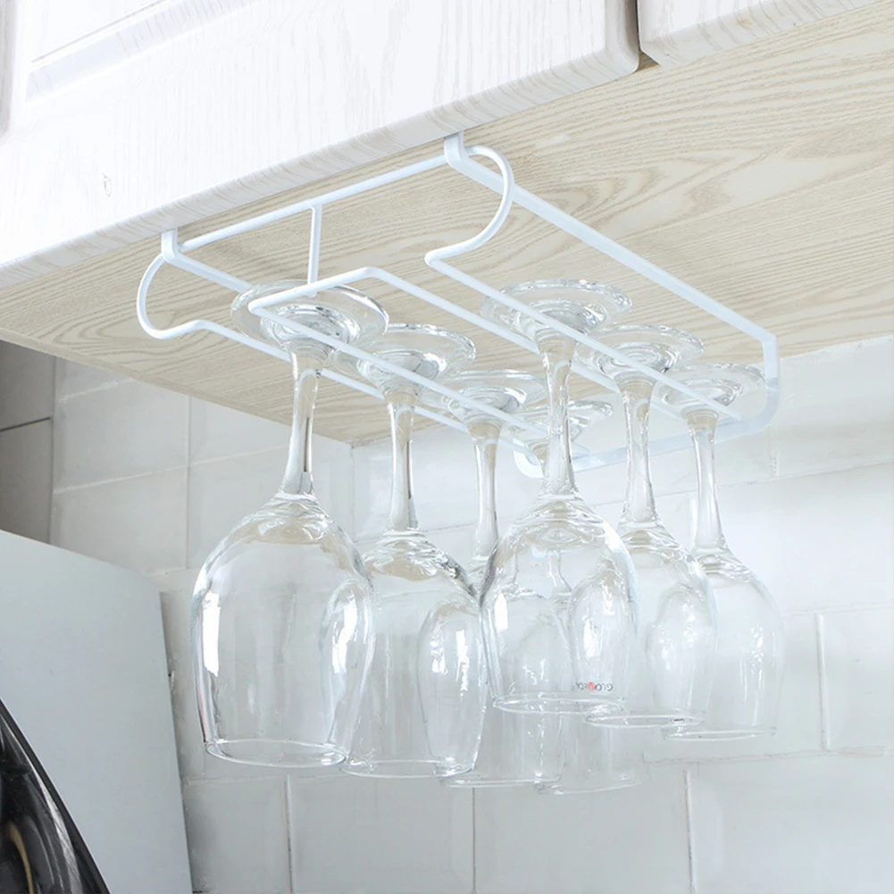 

New Useful Stainless Steel Wine Rack Wine Glass Rack for Holder Glasses Storage Bar Kitchen 6-9 Cups Hanging Bar Hanger Shelf