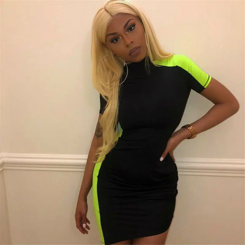 Повседневное простое модное женское облегающее вечернее платье с коротким