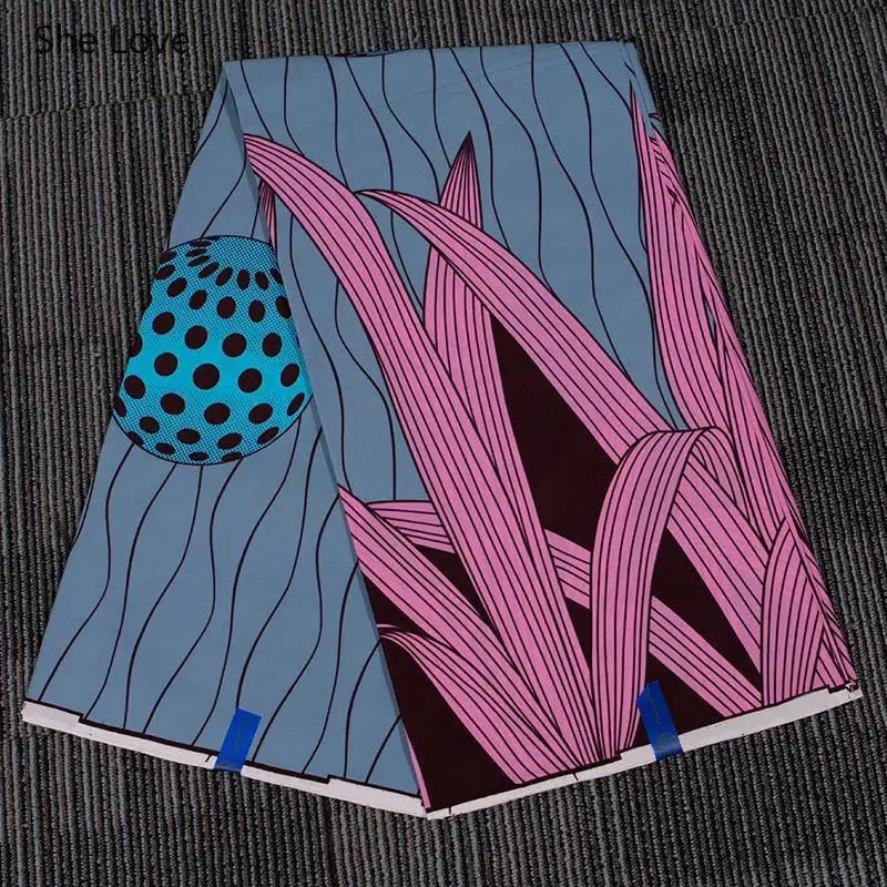 She Love 1 ярд Анкара Африканская Хлопковая ткань с цветочным принтом швейная для Diy