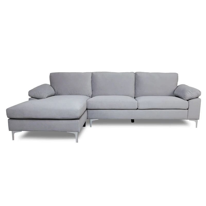 

Современный секционный диван-кровать в скандинавском стиле для гостиной однотонный бархатный ручной работы из микрофибры 103,5 дюйма X 52 дюйм...