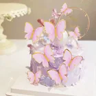 10 шт. Топпер для торта в виде бабочки на день рождения, бумажная открытка, украшение для выпечки кексов, товары для свадьбы, дня рождения
