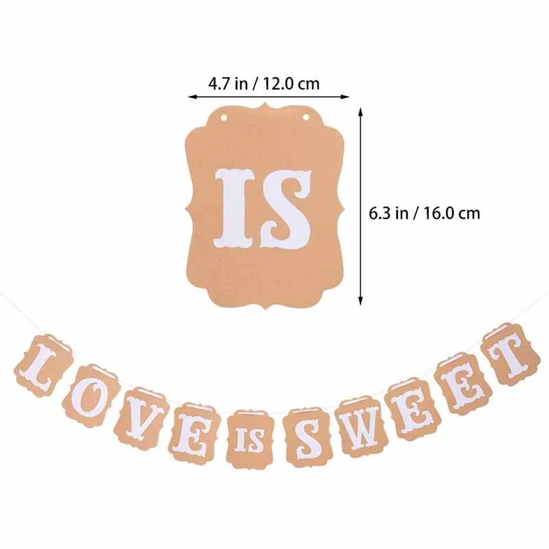 Надпись LOVE IS SWEET винтажный Свадебный баннер реквизит для фотобудки свадебное