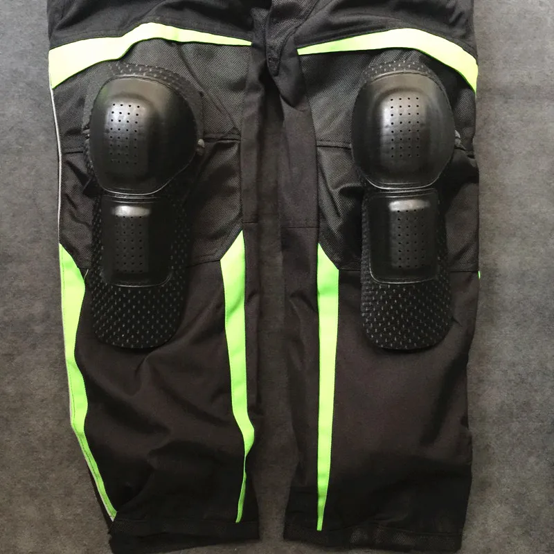 Мужские мотоциклетные брюки kawasaki гоночная команда падение износостойкие брюки мотоцикл вышивка символ брюки с жесткой оболочкой защита на колено