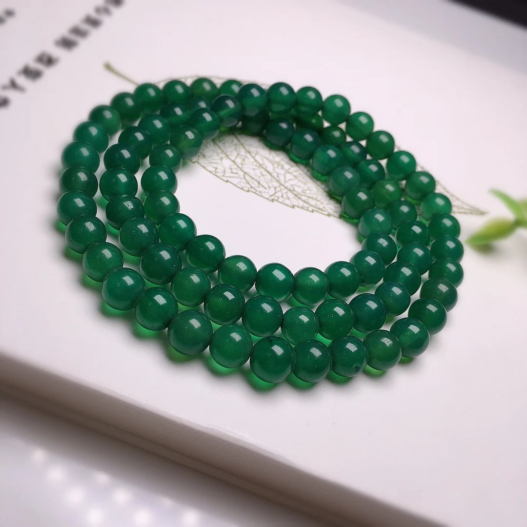 

Natural Green Agate Bracelet Armband Necklace Sweater Chain 6mm Round Bead String Handmade Jewelry Suitable For All Occasions