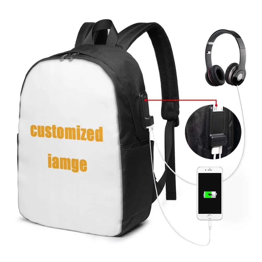 NOISYDESIGNS заказной рюкзак для ноутбука с принтом девочек Usb зарядка детские