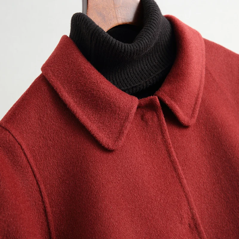 Женская зимняя куртка 100% пальто женская ручная работа двухсторонняя шерсть