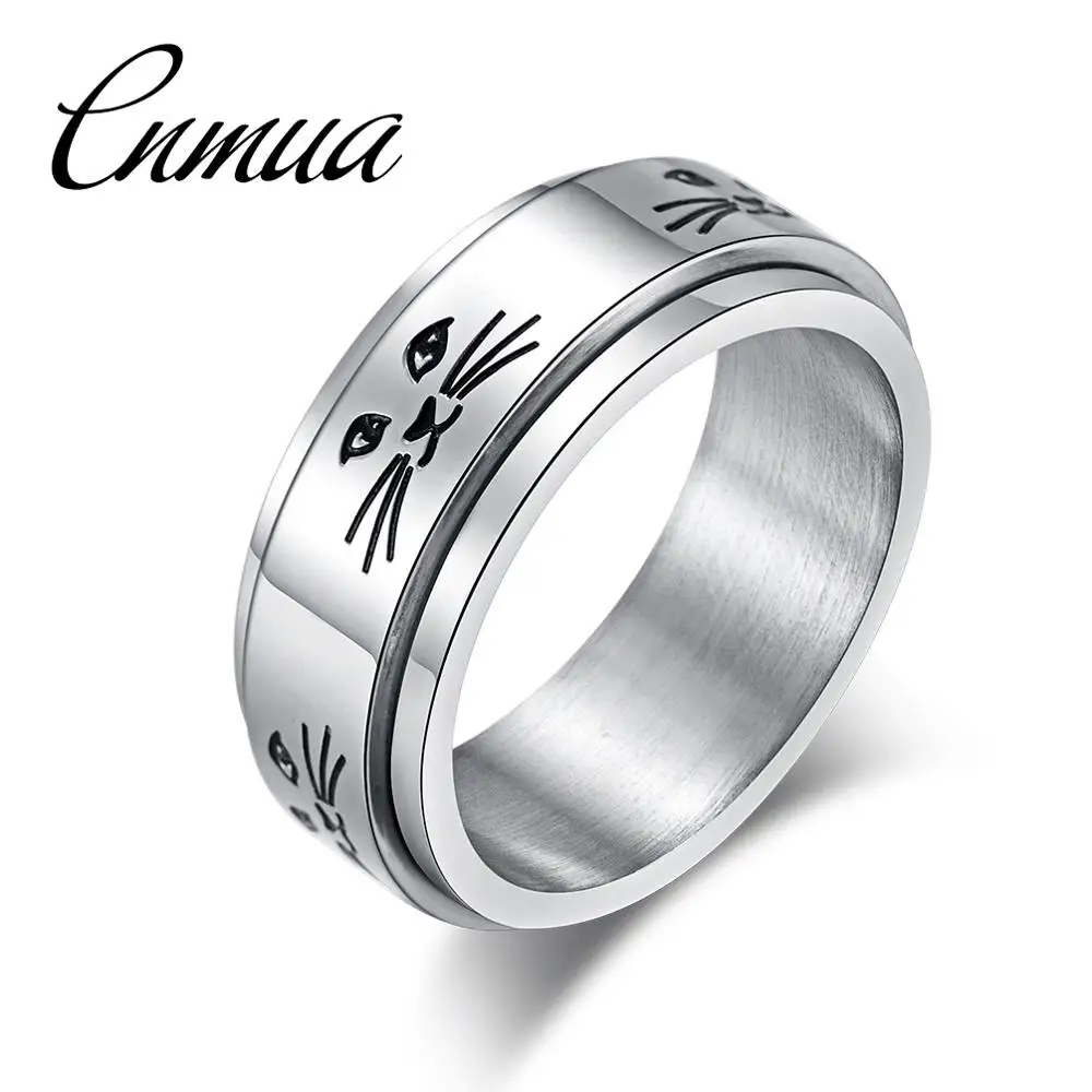 Новинка титановое стальное вращающееся кольцо для кошки серебряное кометы милое