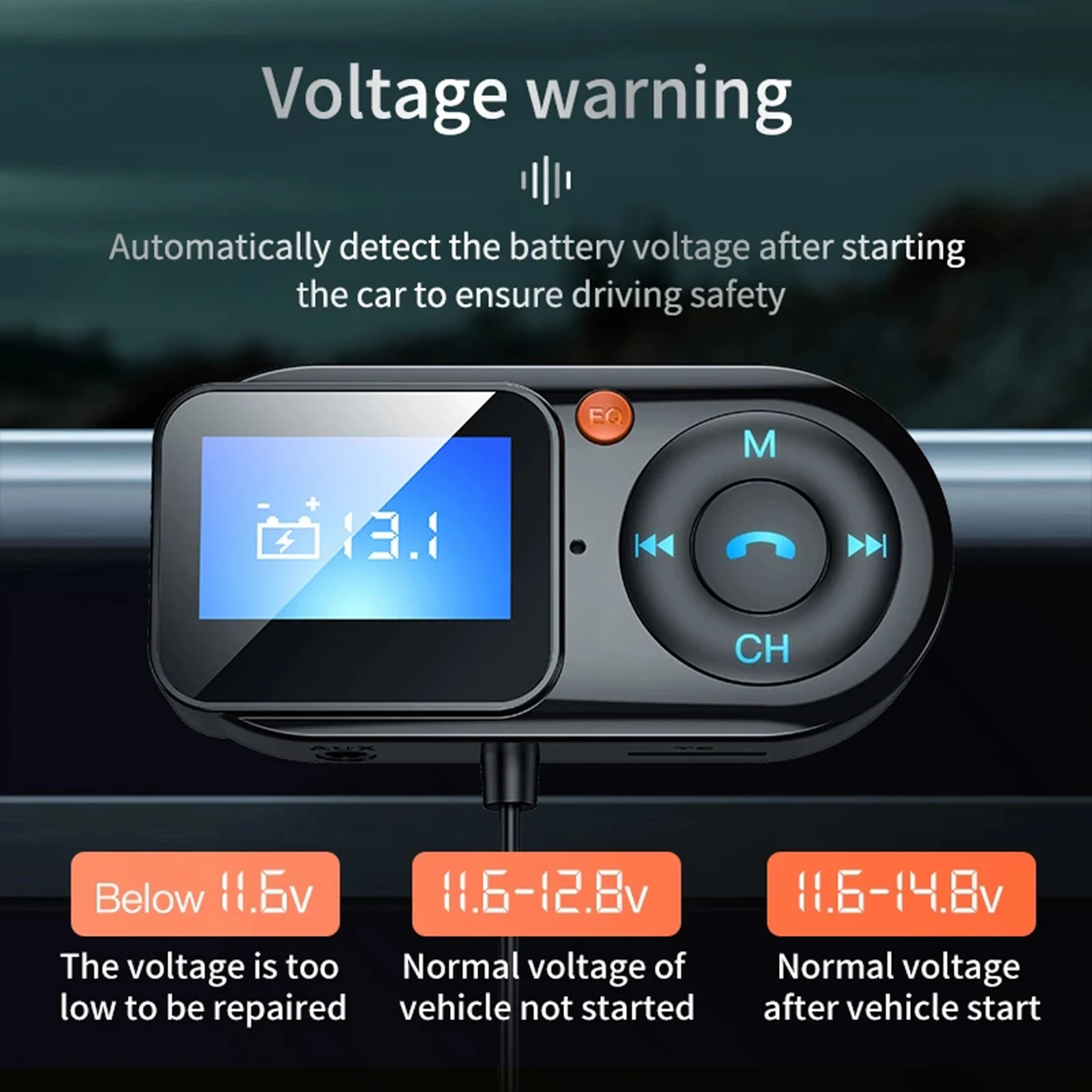 

T1 Bluetooth FM Transmitter Radio MP3 Player 2 USB Charger Adapter TF Card