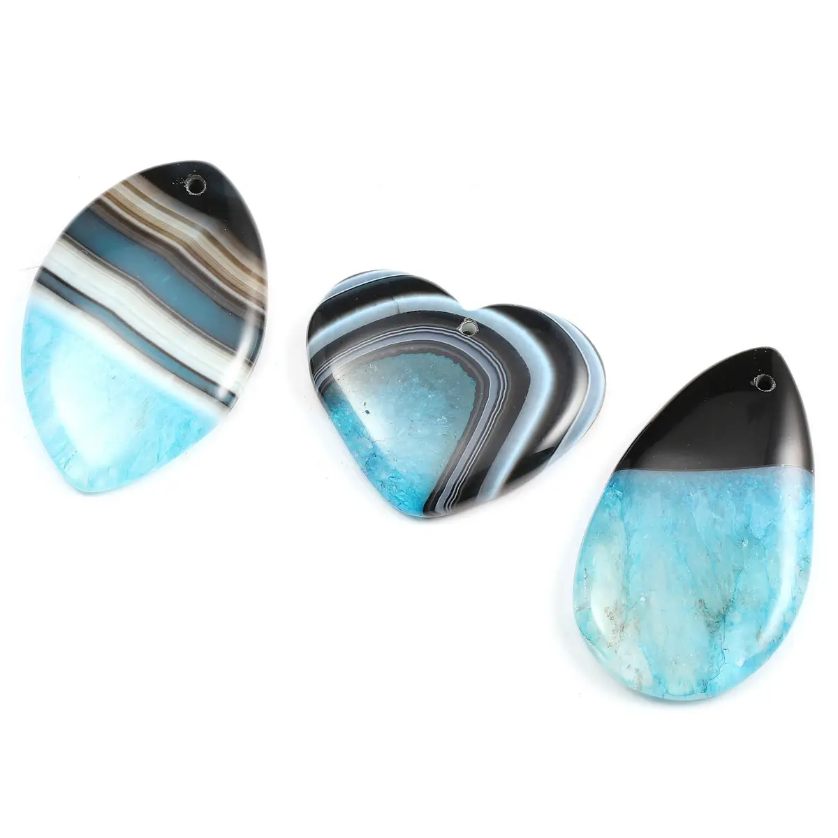 5 шт./лот Подвеска из черного и синего агата в полоску восстанавливающий