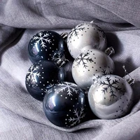 6pcs 6cm8cm snowflake christmas ball for christmas tree hanging ornaments home floor desk decorative crafts new year party