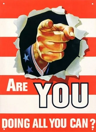 

Are You Doing All You Can Pointing the Finger Retro Tin Sign