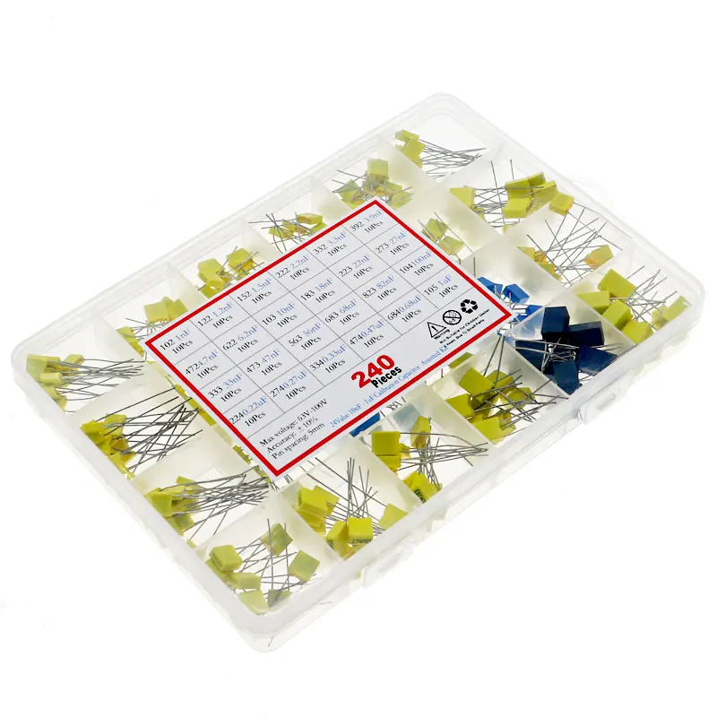 240 шт. 24 В 63 100 полипропиленовый защитный пластиковый пленочный конденсатор