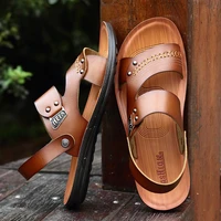 mens trending summer outdoor leisure non slip beach open toe sandals fashion shoes slippers men soft sole dual purpose sandal