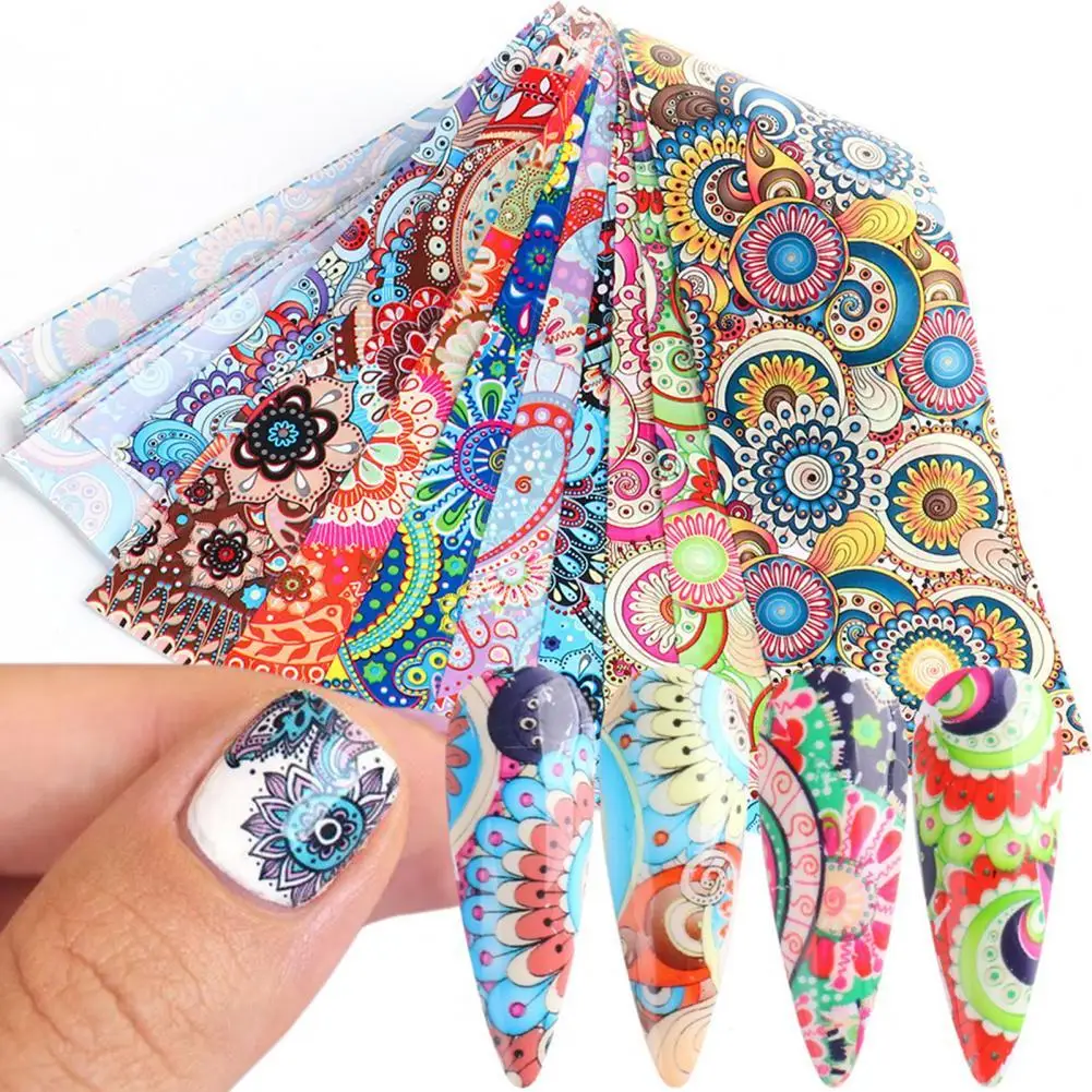 

10Pcs Nail Stickers Exquisite Pattern DIY Design Creative Nail Art Stickers Decals for Professional