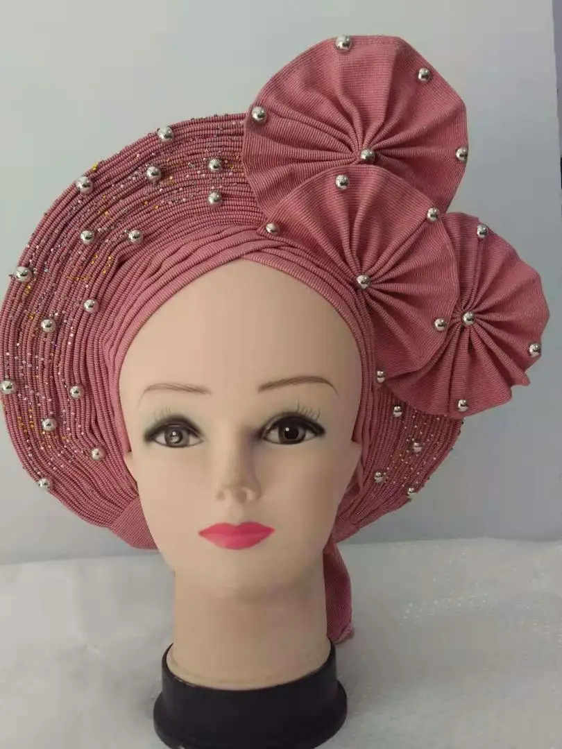 Модный женский Африканский галстук Aso Oke с бусинами и камнями 2020