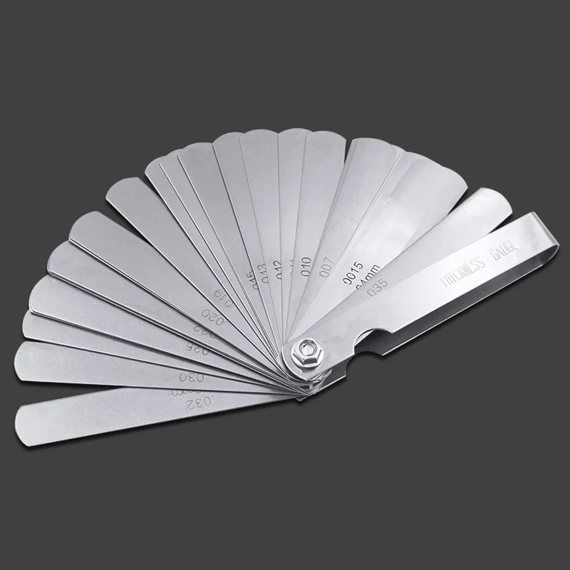 32pcs Range Finder Feeler Gauge Valve Teaching Feeler Gauge 0.04-0.88 mm Gap Size.0015-.035 Copper Sheet