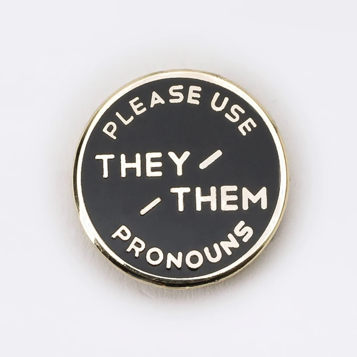 

Please Use They / Them Pronoun Black Lapel Pins Simple Enamel Pin Badge Brooch Fashion Backpack Accessories
