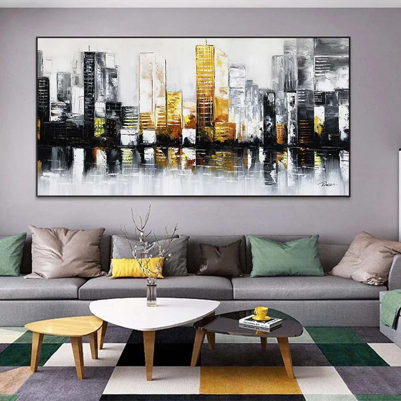 

Abstract Landscape Canvas Paintings Wall Art Posters And Prints Modern Abstract Building Wall Art Canvas Pictures Room Decor