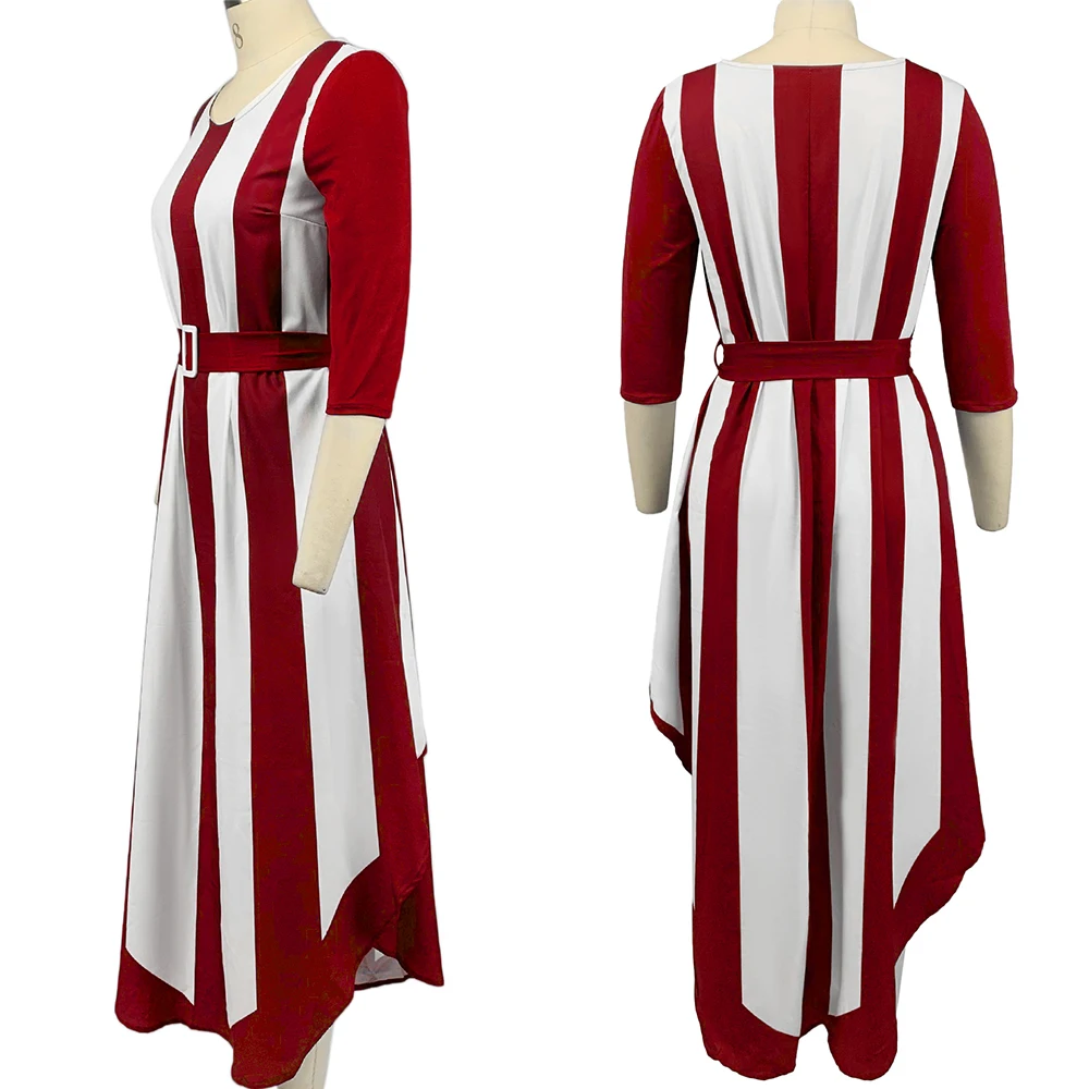 

2021 New Bangladesh Abaya Turkey Stripe Dress 5XL Caftan Marocain Muslim Fashion Ramadan Plus Size Dubai Abaya Islamic Clothing