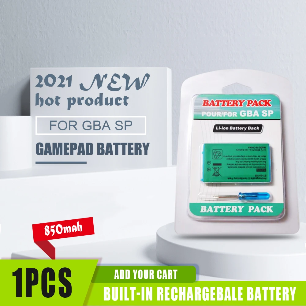 1 шт. 850 мАч перезаряжаемая батарея для Nintendo Gameboy Advance GBA SP Systems Замена 3 7 в
