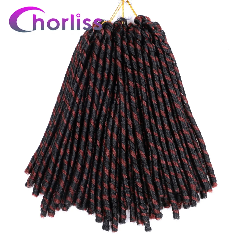T Reddish 350 Мягкие искусственные локоны в стиле Crochet косички Ombre Jumbo Dread прическа африканская цветная синтетическая косичка наращивание волос черный коричневый Locs - Цвет: T Reddish 350