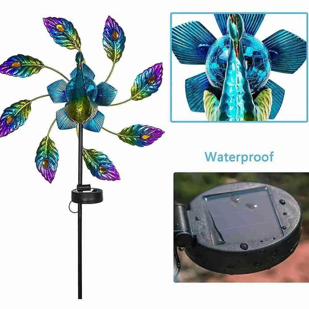 

1 Pc LED Peacock Solar Light Lawn Lamp Vintage Solar Light Waterproof Powered Landscape For Decoration Shape Peacock Lamp G7I5